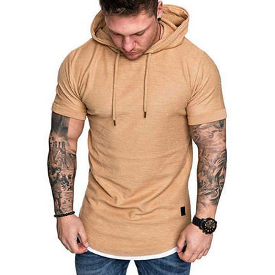 Lezser férfi blúz rövid ujjal és kapucnival több színben
