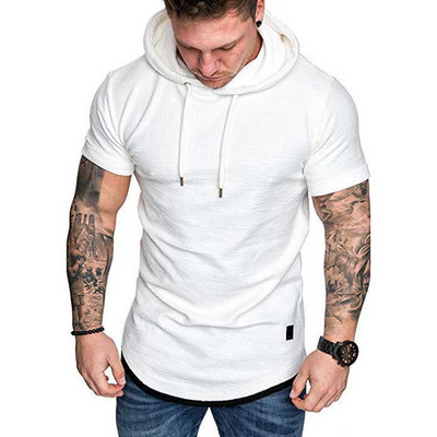 Lezser férfi blúz rövid ujjal és kapucnival több színben
