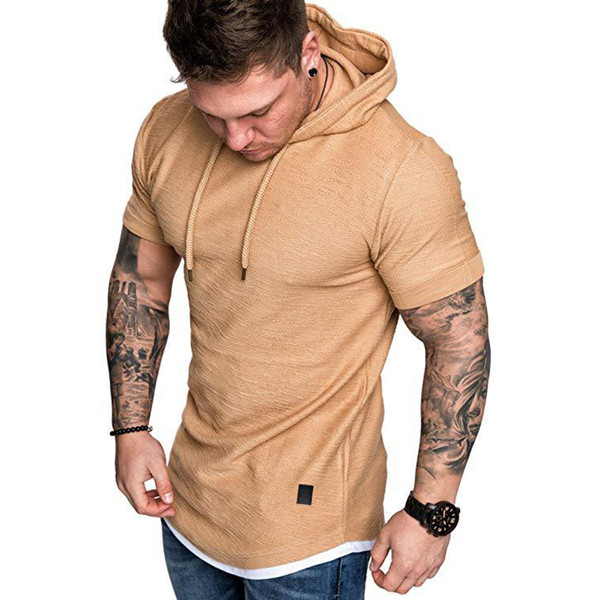 Lezser férfi blúz rövid ujjal és kapucnival több színben