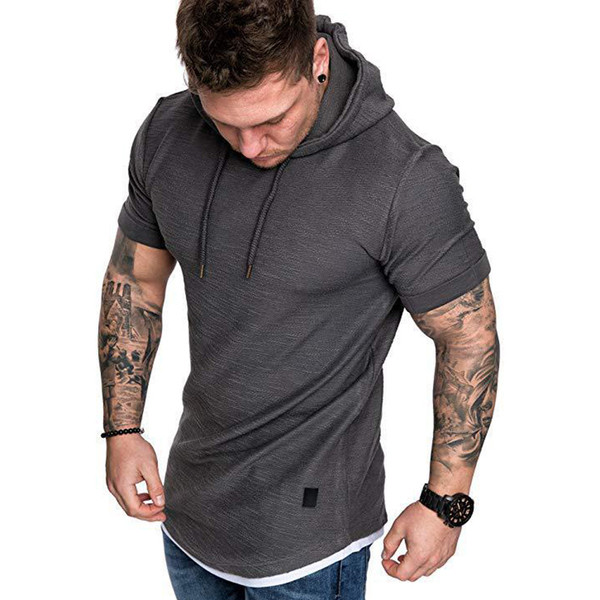 Lezser férfi blúz rövid ujjal és kapucnival több színben