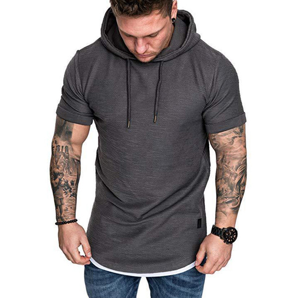 Lezser férfi blúz rövid ujjal és kapucnival több színben