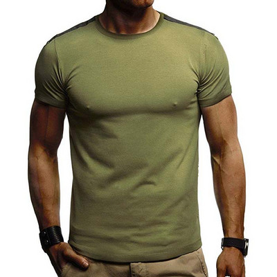 Tricou casual barbatesc cu element metalic in mai multe culori