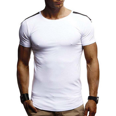 Tricou casual barbatesc cu element metalic in mai multe culori