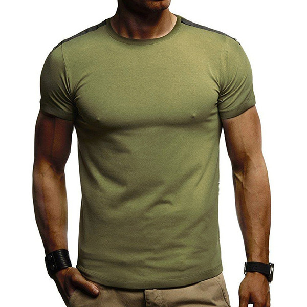 Tricou casual barbatesc cu element metalic in mai multe culori