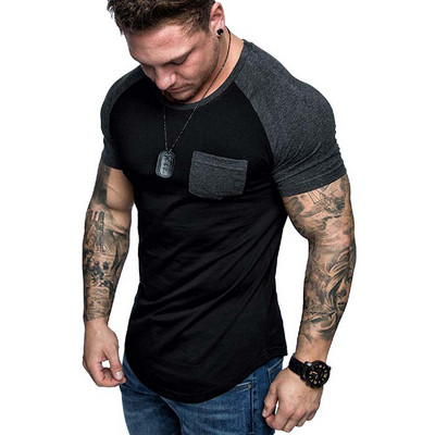 Alkalmi férfi póló zsebbel és rövid ujjú több színben