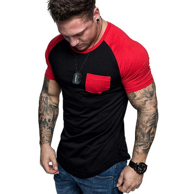 Alkalmi férfi póló zsebbel és rövid ujjú több színben