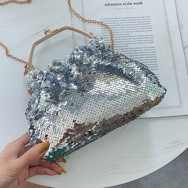 Geanta de dama eleganta cu paiete in trei culori