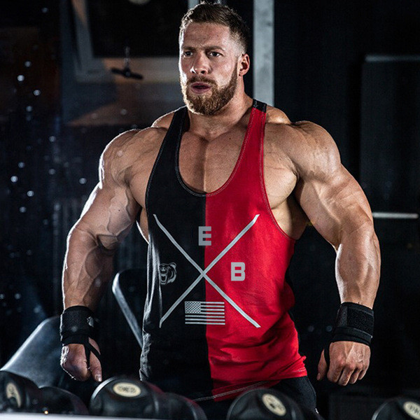 Maieu pentru bărbați cu bretele largi și aplicație în trei culori