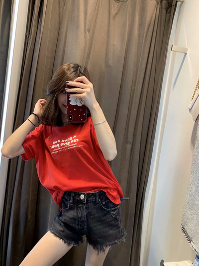 Дамски къси дънкови панталони с висока талия в син цвят