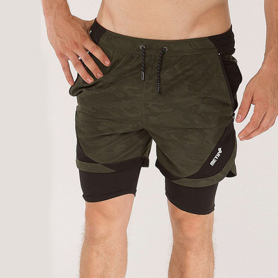 Pantaloni scurți sport pentru bărbați cu jambiere în mai multe culori