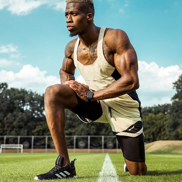 Pantaloni scurți sport pentru bărbați cu jambiere în mai multe culori