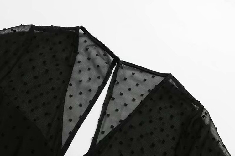 Rochie elegantă de damă, cu decolteu în V, de culoare neagră