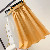 Fusta de dama cu curea in doua culori