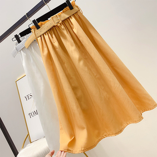 Fusta de dama cu curea in doua culori