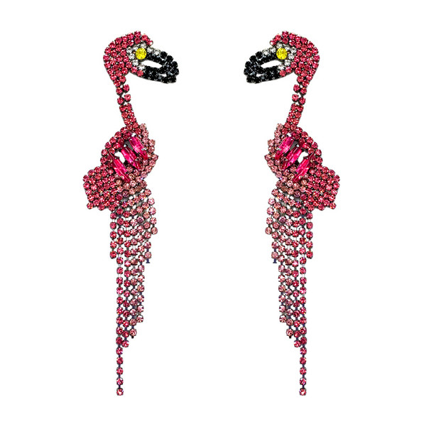 Cercei moderni de dama cu pietre roz