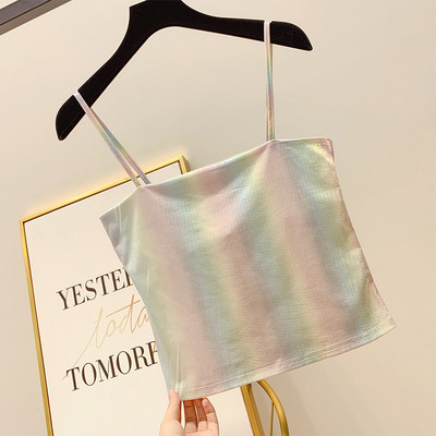 Maieu colorat de damă, cu bretele subțiri