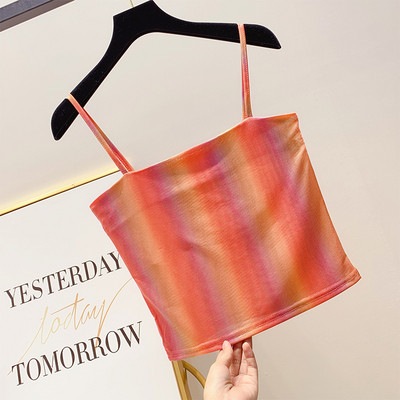 Maieu colorat de damă, cu bretele subțiri