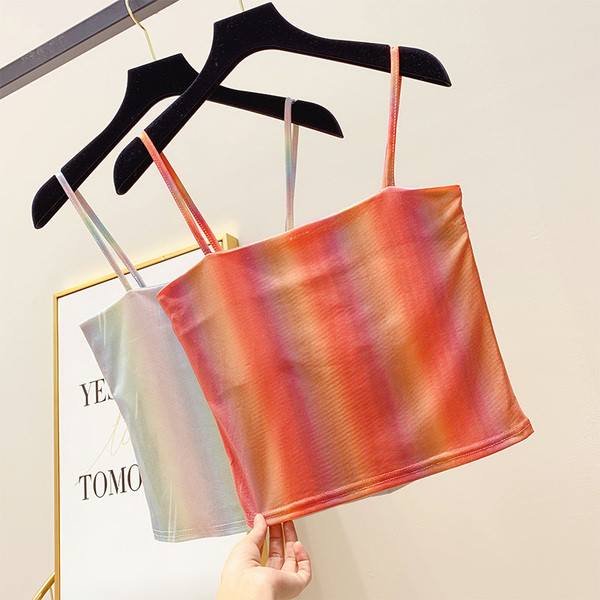 Maieu colorat de damă, cu bretele subțiri