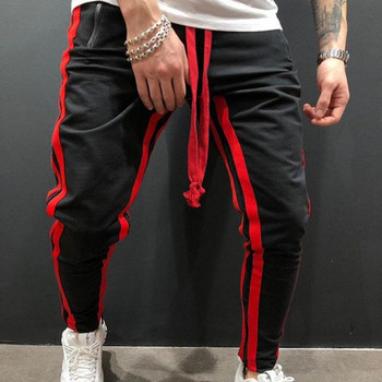 Спортно-ежедневен мъжки панталон с ципове и кантове в няколко цвята