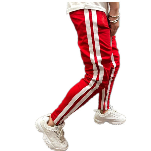 Sport és alkalmi férfi nadrág cipzárral és szegéllyel több színben