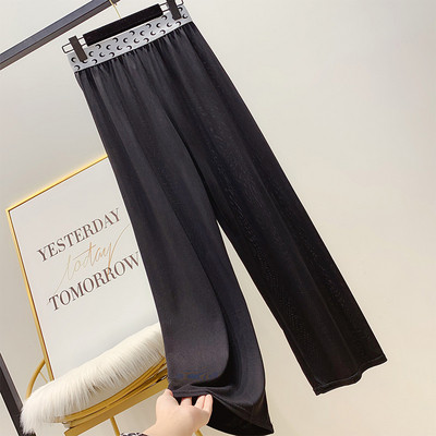 Pantaloni largi de dama cu talie inalta