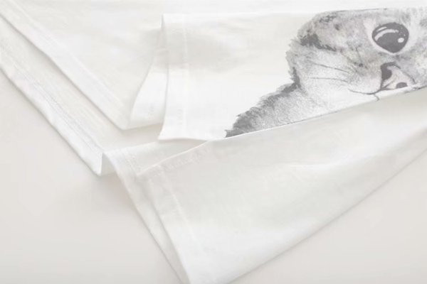 Tricou casual dama cu aplicatie pisica