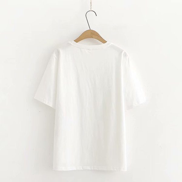 Tricou casual dama cu aplicatie pisica