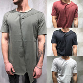 Tricou casual barbatesc model asimetric in mai multe culori