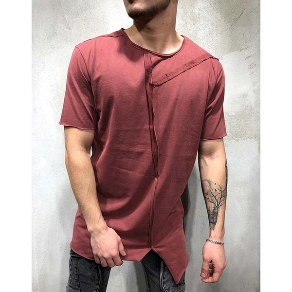 Tricou casual barbatesc model asimetric in mai multe culori