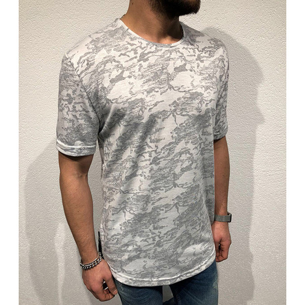 Alkalmi férfi póló rövid ujjú zöld, szürke és fehér színben