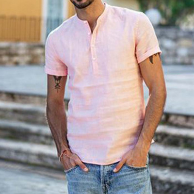 Alkalmi férfi ing, rövid ujjal és gombokkal, négy színben