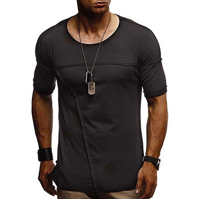 Férfi blúz O-nyakú és rövid ujjú három színben