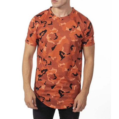 Modern férfi póló rövid ujjal, terepszínű mintával