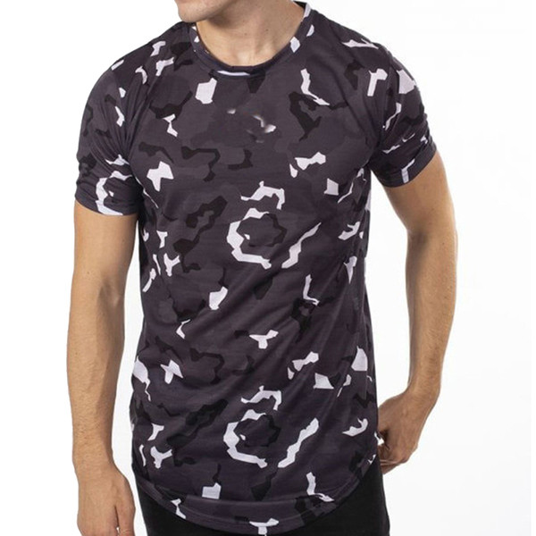Modern férfi póló rövid ujjal, terepszínű mintával