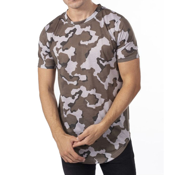 Modern férfi póló rövid ujjal, terepszínű mintával