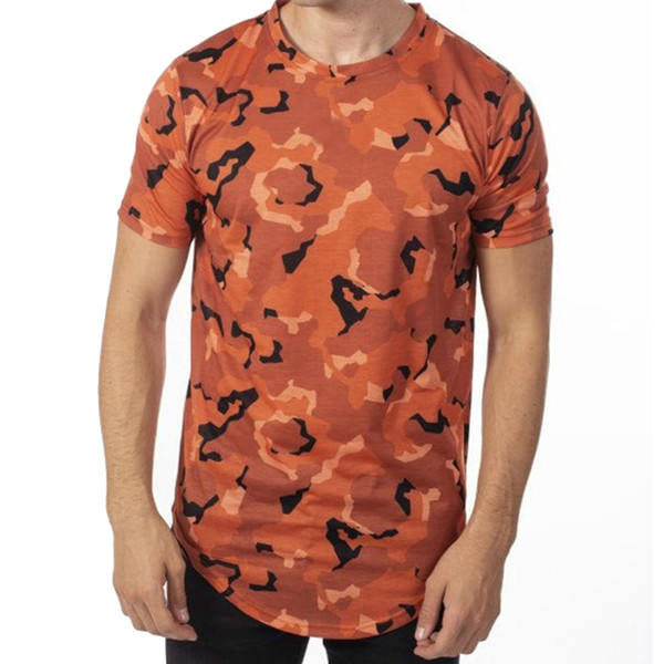 Modern férfi póló rövid ujjal, terepszínű mintával
