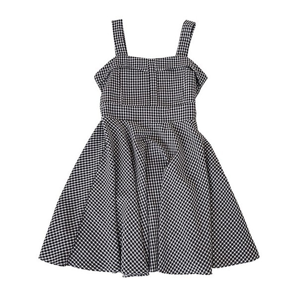 Kockás női ruha széles pántokkal, többféle színben