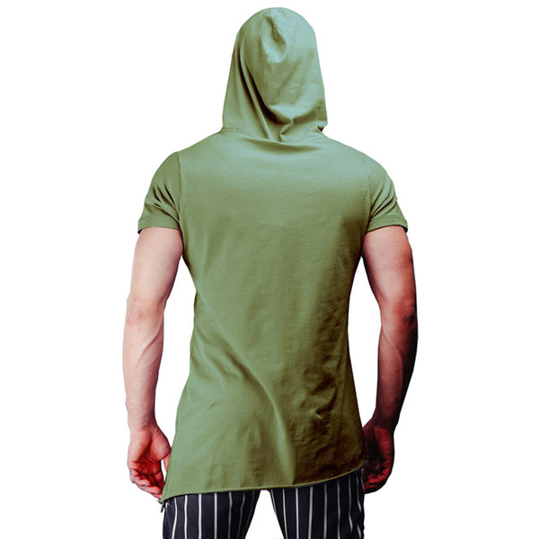 Bluza bărbătească modernă model asimetric și fermoar este în două culori