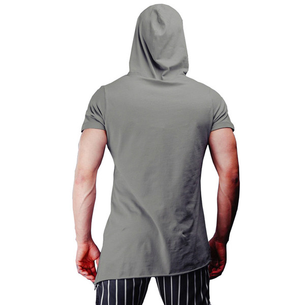 Bluza bărbătească modernă model asimetric și fermoar este în două culori