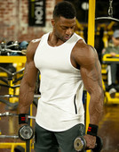 Top bărbați model simplu cu buzunar alb-negru