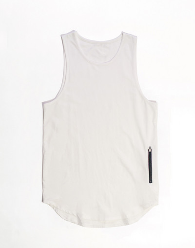 Top bărbați model simplu cu buzunar alb-negru