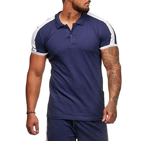 Modern férfi blúz rövid ujjal és gombokkal, különböző színekben