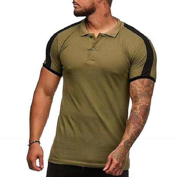 Modern férfi blúz rövid ujjal és gombokkal, különböző színekben