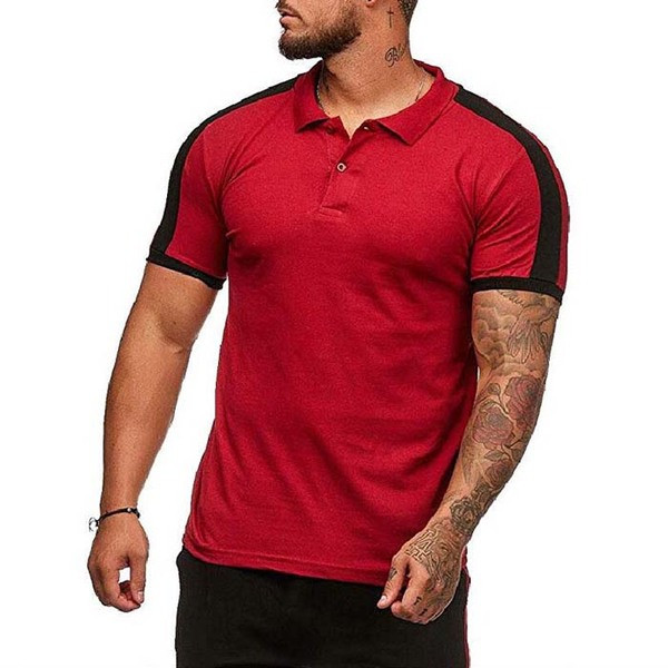 Modern férfi blúz rövid ujjal és gombokkal, különböző színekben