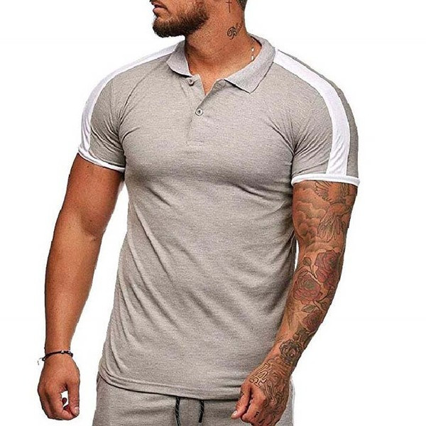 Modern férfi blúz rövid ujjal és gombokkal, különböző színekben