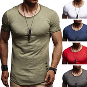 Bluză bluză bărbătească modernă cu mâneci scurte și motive rupte