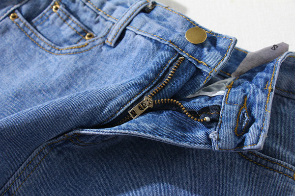 Fusta de dama din denim cu talie inalta in albastru