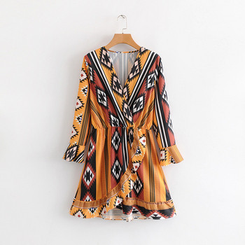 Rochie de dama colorata cu decolteu in V