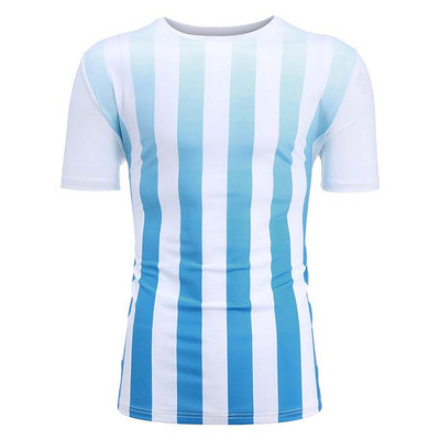 Tricou barbatesc modern cu decolteu O in mai multe culori si imprimeu color