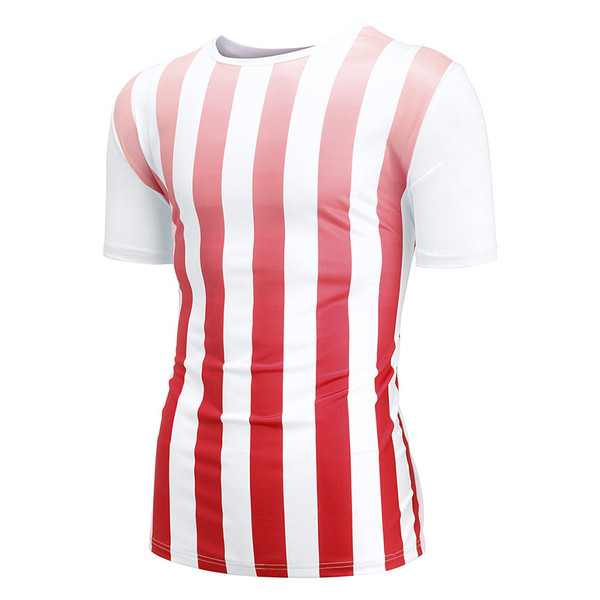 Tricou barbatesc modern cu decolteu O in mai multe culori si imprimeu color